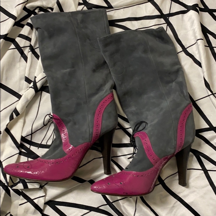 Patrizia Pepe Beautiful Pink Gray Boots Neverused